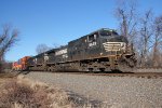 NS 9629 and 1010 holding on the siding at MP 116